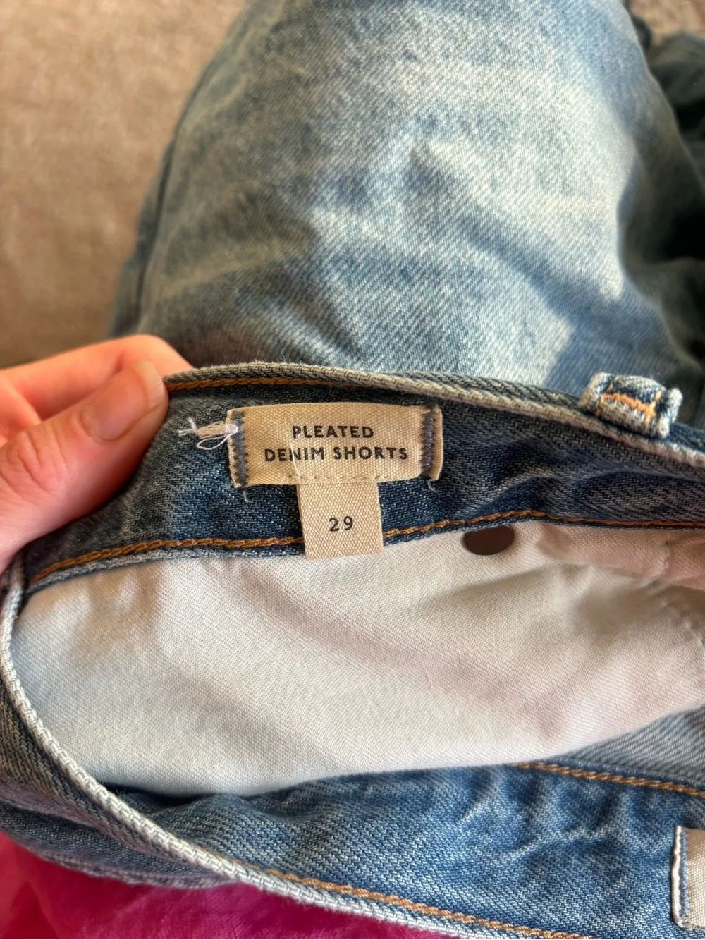 Madewell pleated denim shorts